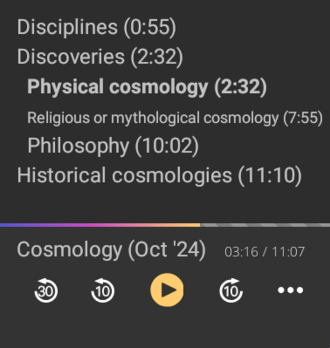audio player for a Spoken Wikipedia audio via audio-chapters (mobile)